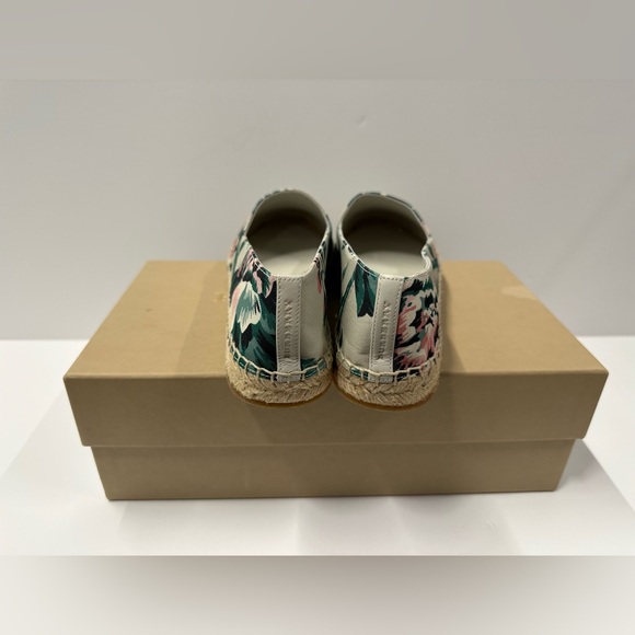 Burberry Pink and Teal Floral Canvas and Leather Espadrille Flats in size 36 - Picture 2 of 4